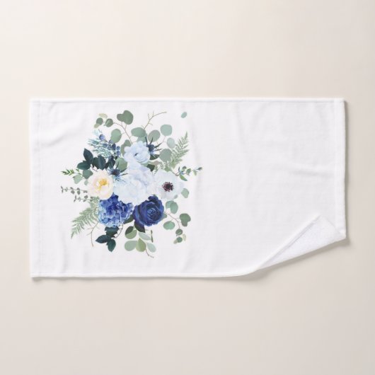 Ranunculus Anemone Hydrangea Rose Weißer Hintergru Badhandtuch Set (Handtuch)