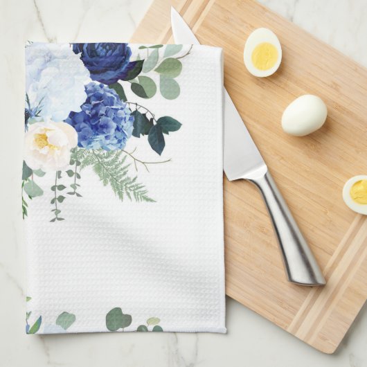 Ranunculus Anemone Hydrangea Rose Weißer Hintergru Geschirrtuch (Viertel Falte)