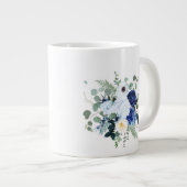 Ranunculus Anemone Hydrangea Rose Weißer Hintergru Jumbo-Tasse (Vorderseite Rechts)