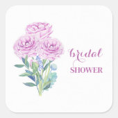 Ranunculus & Anemones Anpassbares Brautparty Quadratischer Aufkleber (Vorderseite)