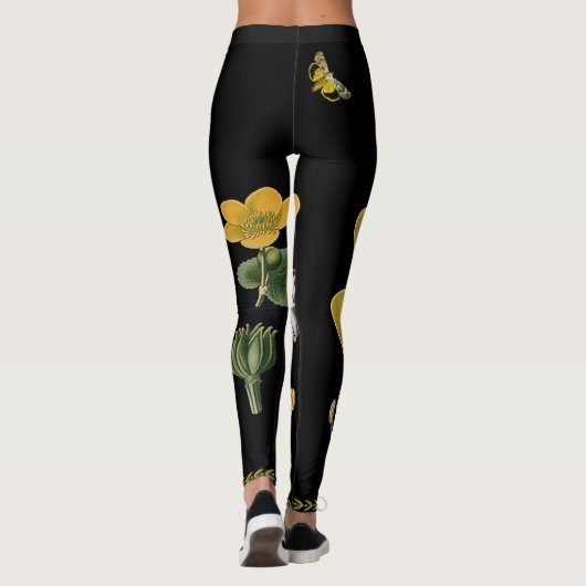 Ranunculus auf schwarzen Leggings (Rückseite)