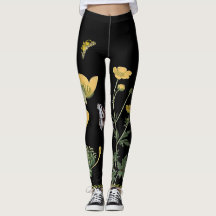 Ranunculus auf schwarzen Leggings