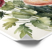 Ranunculus Blume Handgemachte Wasserfarbenplakate Poster (Ecke)