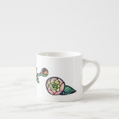Ranunculus Blume Illustration Niedliche rosa Blume Espressotasse (Rechts)