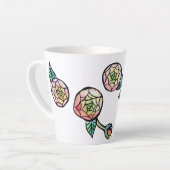 Ranunculus Blume Illustration Niedliche rosa Blume Milchtasse (Linke Ecke)