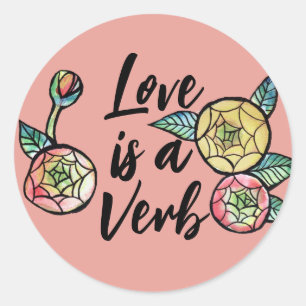 Ranunculus Blume Illustration Niedliche rosa Blume Runder Aufkleber