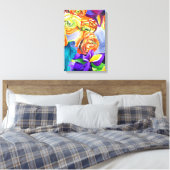 Ranunculus Blume Originale Aquarellkunst Leinwanddruck (Insitu (Schlafzimmer))