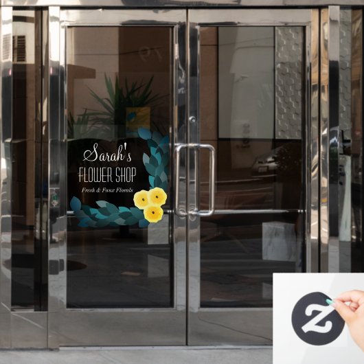 Ranunculus Blume Shop Business Fensteraufkleber (Büro Tür)