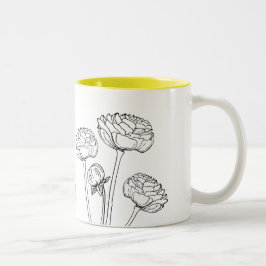 Ranunculus Blume Zeichnend Tasse