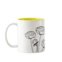 Ranunculus Blume Zeichnend Tasse