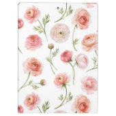 Ranunculus-Blumenmuster-Design Klemmbrett (Rückseite)