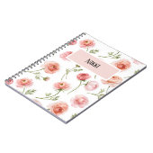 Ranunculus-Blumenmuster-Design Notizblock (Linke Seite)
