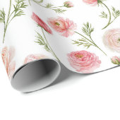 Ranunculus-Blumenmuster Geschenkpapier (Rolleneckpunkt)