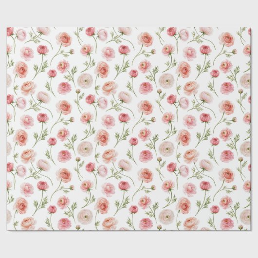 Ranunculus-Blumenmuster Geschenkpapier (Saum)