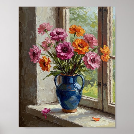 Ranunculus Bouquet | Impressionist Still Life Poster (Vorne)