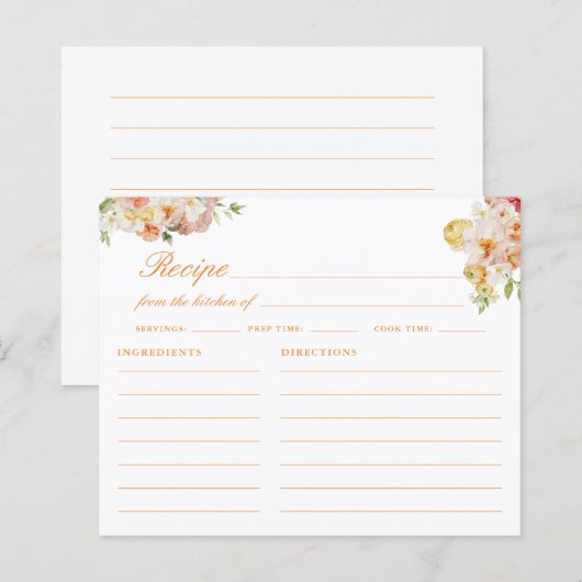 Ranunculus Bridal Shower Recipe Card (Vorne/Hinten)