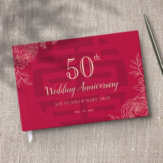 Ranunculus chinesischer Hochzeitstag Gästebuch