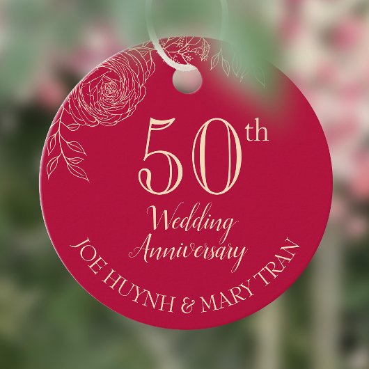 Ranunculus chinesischer Hochzeitstag Geschenkanhänger