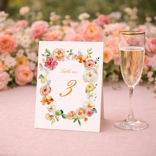 Ranunculus Floral Wedding Table Numbers Cards Einladung
