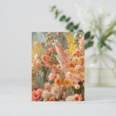 Ranunculus-, Freesien- und Dahliensträuße in Paste Postkarte (Stehend Vorderseite)