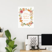 Ranunculus-Garten-Hochzeits-Willkommensschild Poster (Heimbüro)