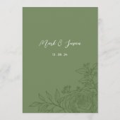 Ranunculus Hochzeitskarte Programm (Rückseite)