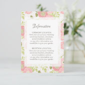 Ranunculus & Lace Floral Wedding Information Cards Begleitkarte (Stehend Vorderseite)