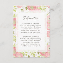 Ranunculus & Lace Floral Wedding Information Cards Begleitkarte