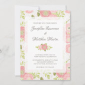 Ranunculus & Lace Peach Floral Wedding Einladung (Vorderseite)