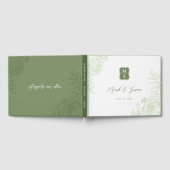 Ranunculus Line Art Monogram Wedding Guest Book Gästebuch (Voll)