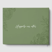Ranunculus Line Art Monogram Wedding Guest Book Gästebuch (Rückseite)