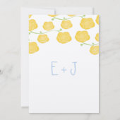 Ranunculus Rose Gelb und Grau Moderne Hochzeit Einladung (Rückseite)