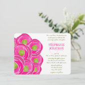 Ranunculus Rose Limon Fuchsia Moderne Hochzeit Ein Einladung (Stehend Vorderseite)
