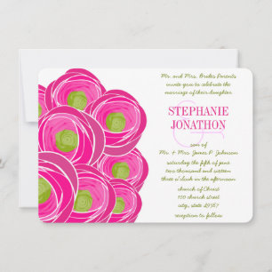 Ranunculus Rose Limon Fuchsia Moderne Hochzeit Ein Einladung