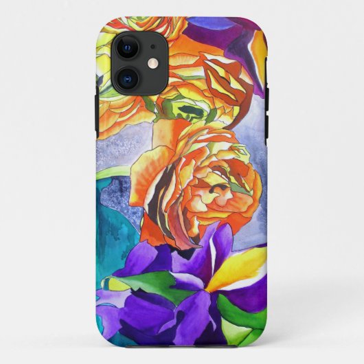 Ranunculus und Iris Aquarellkunst Case-Mate iPhone Hülle (Rückseite)