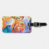 Ranunculus und Iris Aquarellkunst Gepäckanhänger (Vorderseite horizontal)