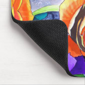 Ranunculus und Iris Aquarellkunst Mousepad (Ecke)