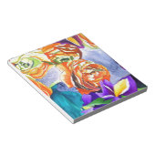 Ranunculus und Iris Aquarellkunst Notizblock (angewinkelt)