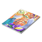 Ranunculus und Iris Aquarellkunst Notizblock (Rotiert)