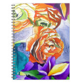 Ranunculus und Iris Aquarellkunst Notizblock (Vorderseite)