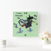 RÄNZUNG DER OZ FLYING WITCH SQUARE WALL CLOCK QUADRATISCHE WANDUHR (Zuhause)