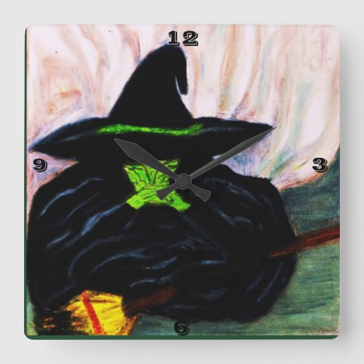RÄNZUNG DER OZ-MELTING WITCH SQUARE WALL CLOCK QUADRATISCHE WANDUHR (Vorderseite)