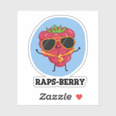 Rap-Beere Funny Rapper Raspberry Pun Aufkleber (Blatt)