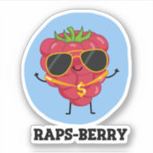 Rap-Beere Funny Rapper Raspberry Pun Aufkleber (Vorderseite)