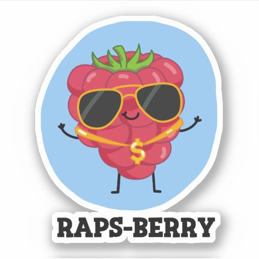 Rap-Beere Funny Rapper Raspberry Pun Aufkleber (Vorderseite)