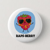 Rap-Beere Funny Rapper Raspberry Pun Button (Vorderseite)