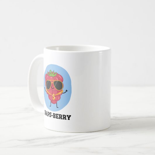 Rap-Beere Funny Rapper Raspberry Pun Kaffeetasse (Vorderseite Links)