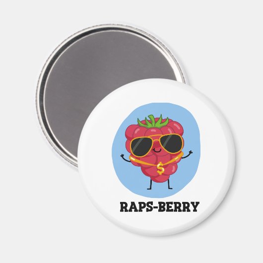 Rap-Beere Funny Rapper Raspberry Pun Magnet (Vorderseite/Rückseite)