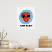 Rap-Beere Funny Rapper Raspberry Pun Poster (Küche)