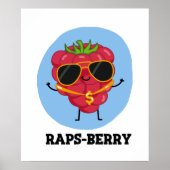 Rap-Beere Funny Rapper Raspberry Pun Poster (Vorne)